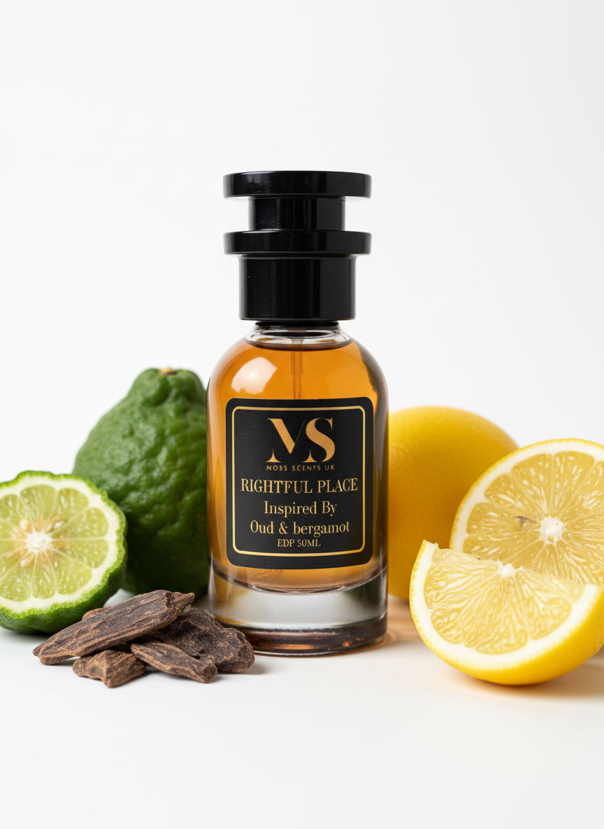 oud-bergamot inspired perfume 50 ml bottle