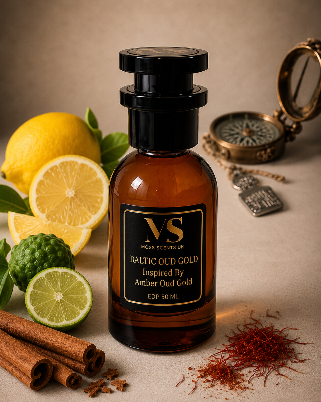 50 ml bottle of inspired by Amber Oud Gold Edition perfume - Baltic Oud Gold